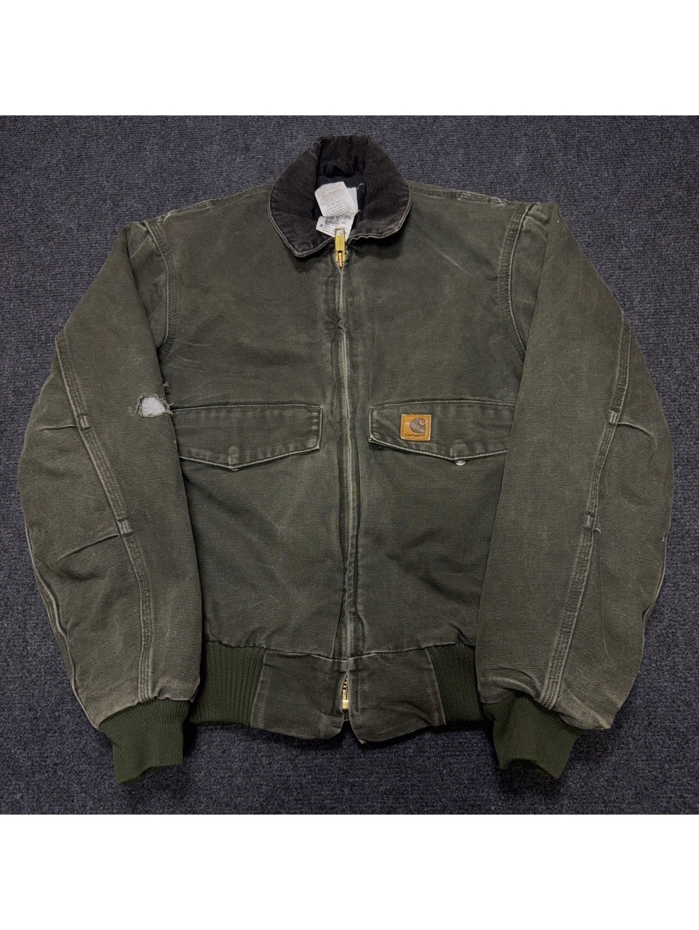 Vintage Carhartt Men's Utility Jacket Small Olive Green J97
